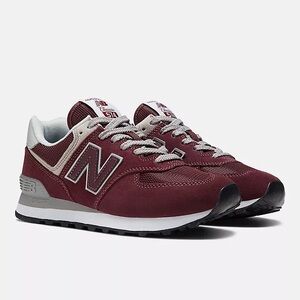 New Balance 574 Core Classic Sneakers Burgundy Men's 8.5